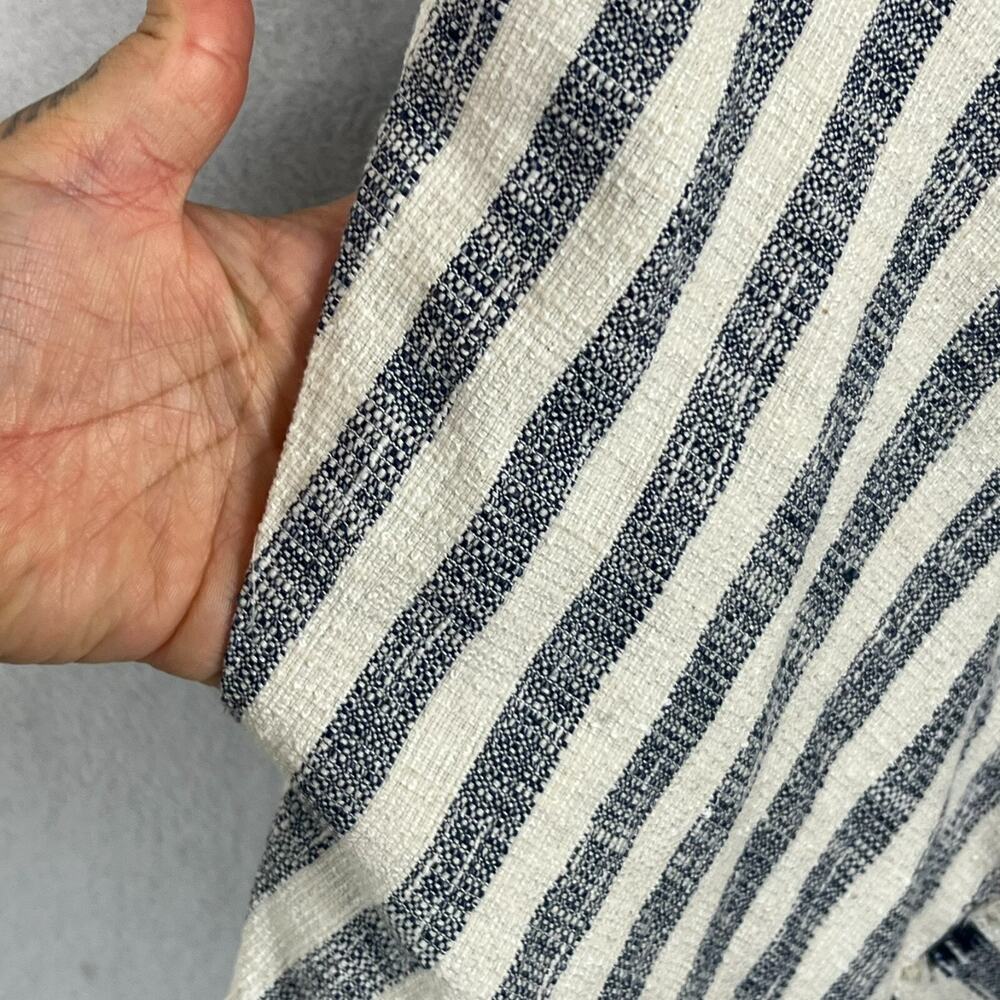 Banana Republic Dress Women's 10 P Tiered Grey Striped Fringe Asymmetrical Belt - Picture 8 of 13